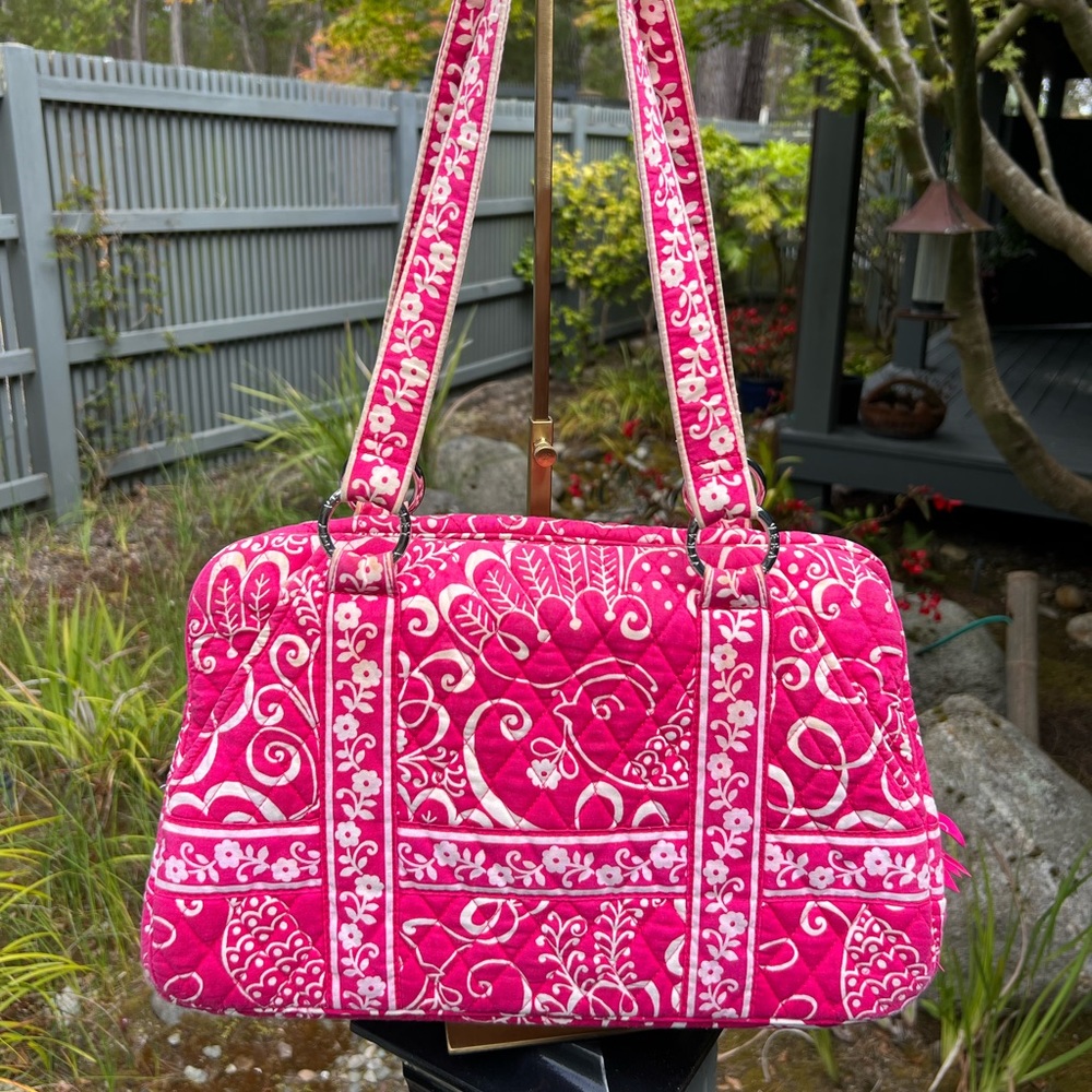 Vera Bradley Handbag Shoulder Pink ~Raspberry Floral 🌸 Retired